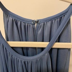 steel blue flowy gown